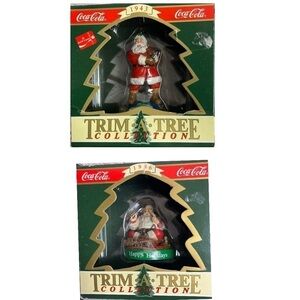 - Trim A Tree 1990’s Coca Cola Ornaments .Set of 2